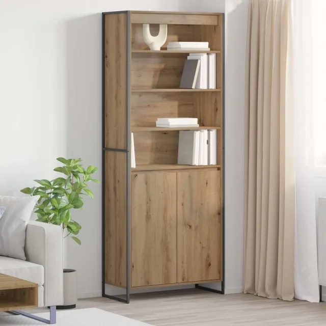 vidaXL Hoge Kasten Ambachtelijk eiken 79 x 36 x 200 cm Bewerkt hout, foto 2