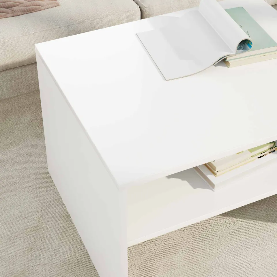 vidaXL Salontafel Wit 60 x 50 x 40 cm Bewerkt hout, foto 4