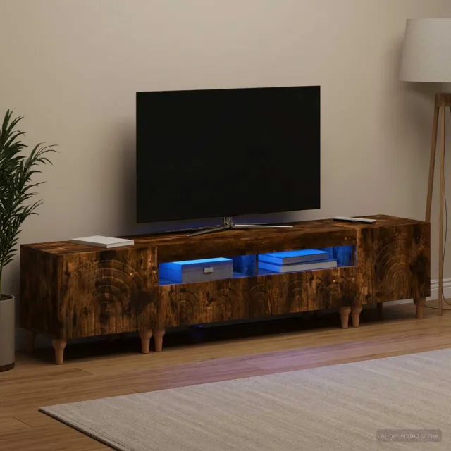 vidaXL 3-delige LED TV-kast Gerookt eiken Bewerkt hout, foto 2