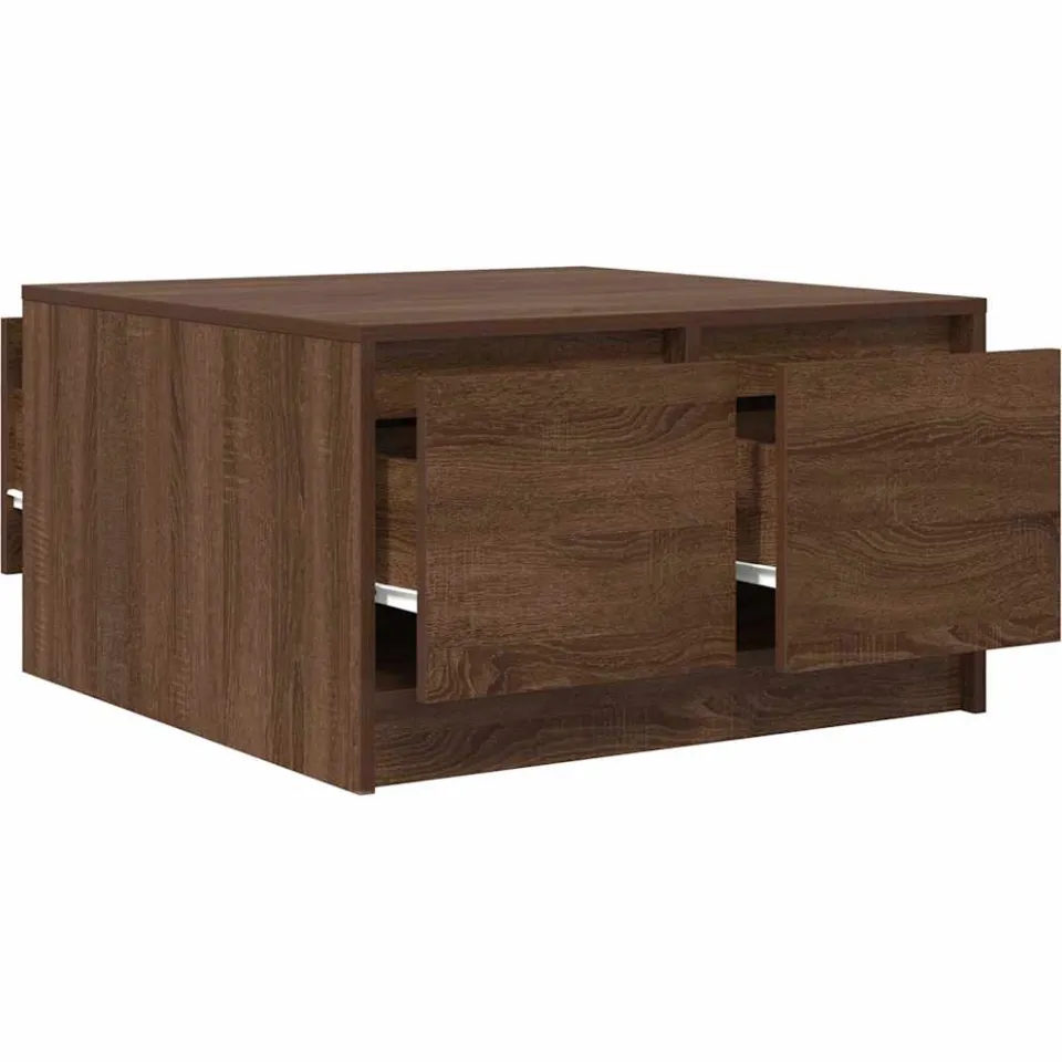 vidaXL Salontafel met lades 70,5x70x40 cm bruin eikenkleurig, foto 4