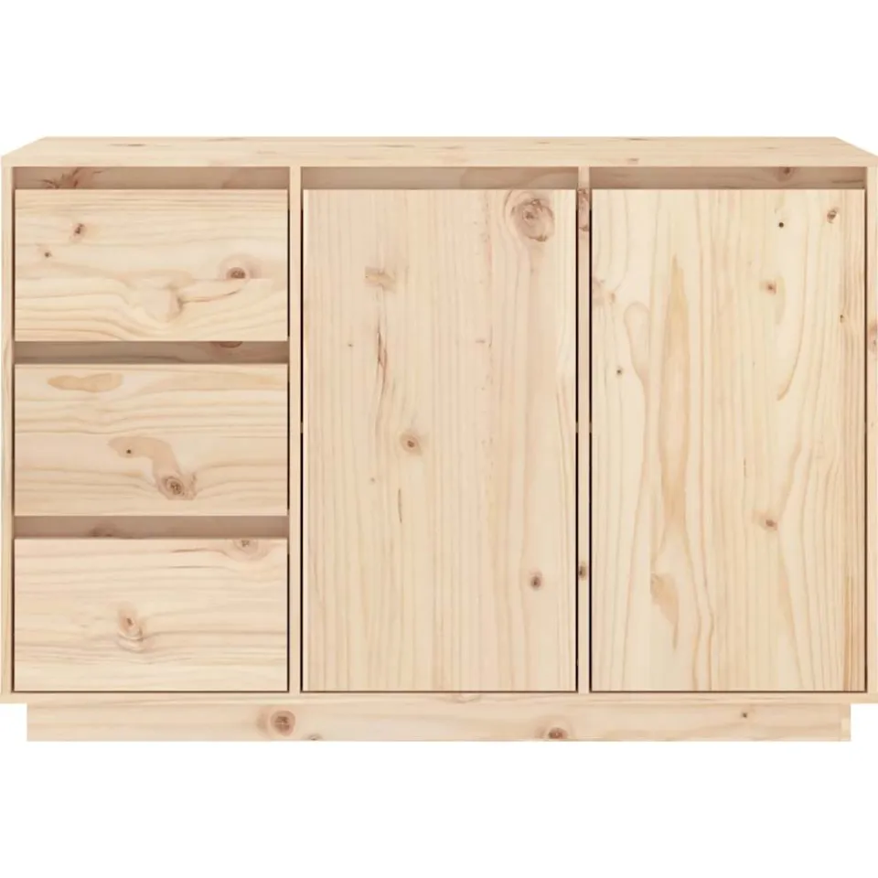 vidaXL Dressoir 111x34x75 cm massief grenenhout bruin, foto 4