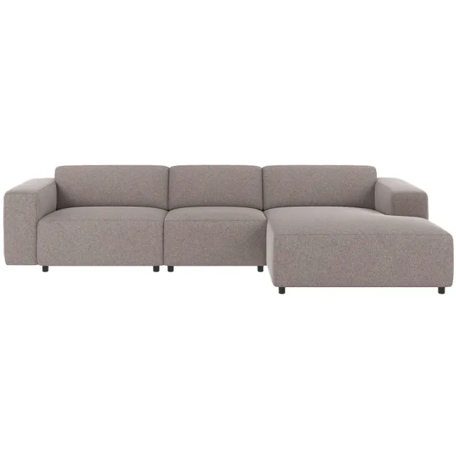 Rowico Home Willard gestoffeerde 4-zits hoekbank grijs - rechts - 312 cm