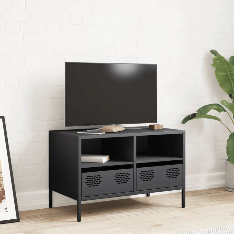 vidaXL Tv-meubel 68x39x43,5 cm koudgewalst staal antracietkleurig, foto 2