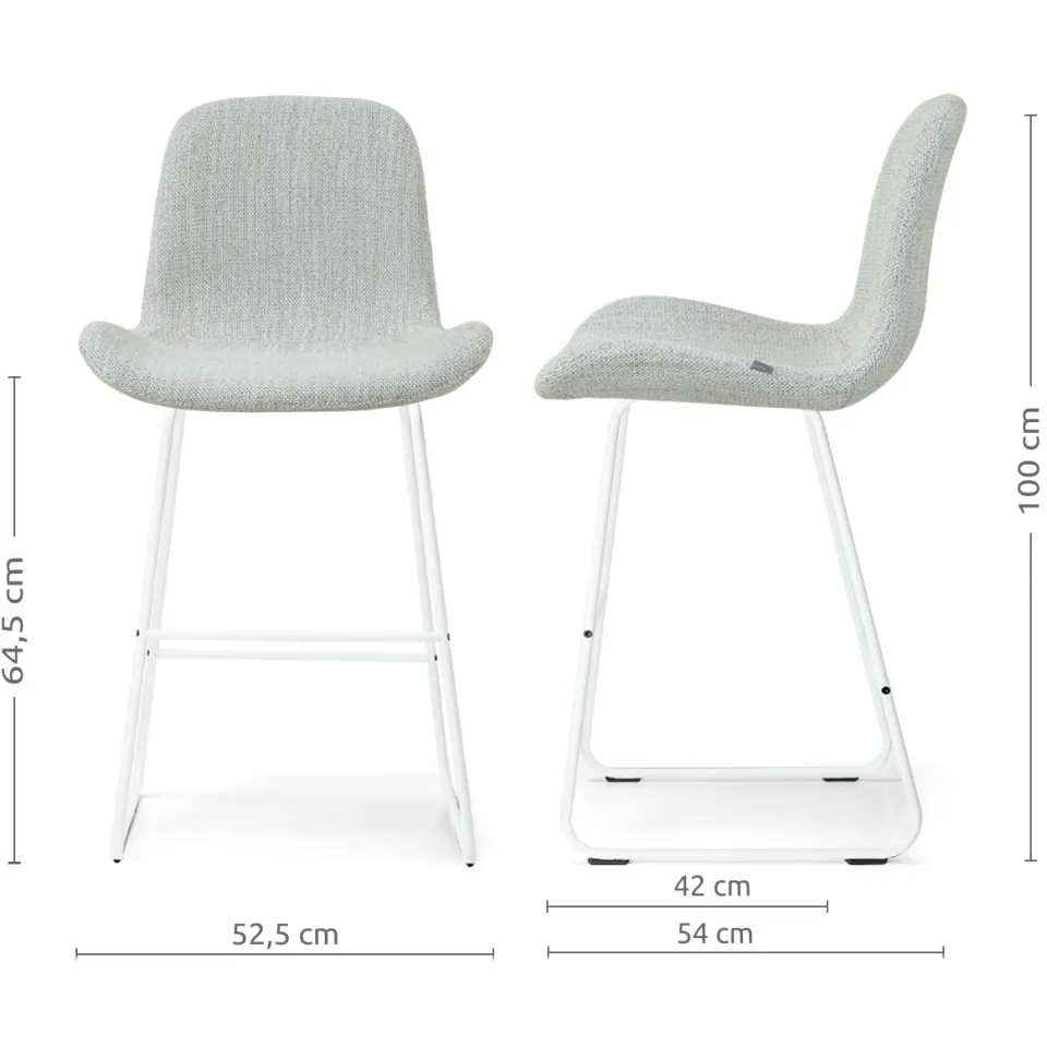 Nolon Nino-Fé barkruk grijs melange - wit onderstel - 65 cm, foto 3