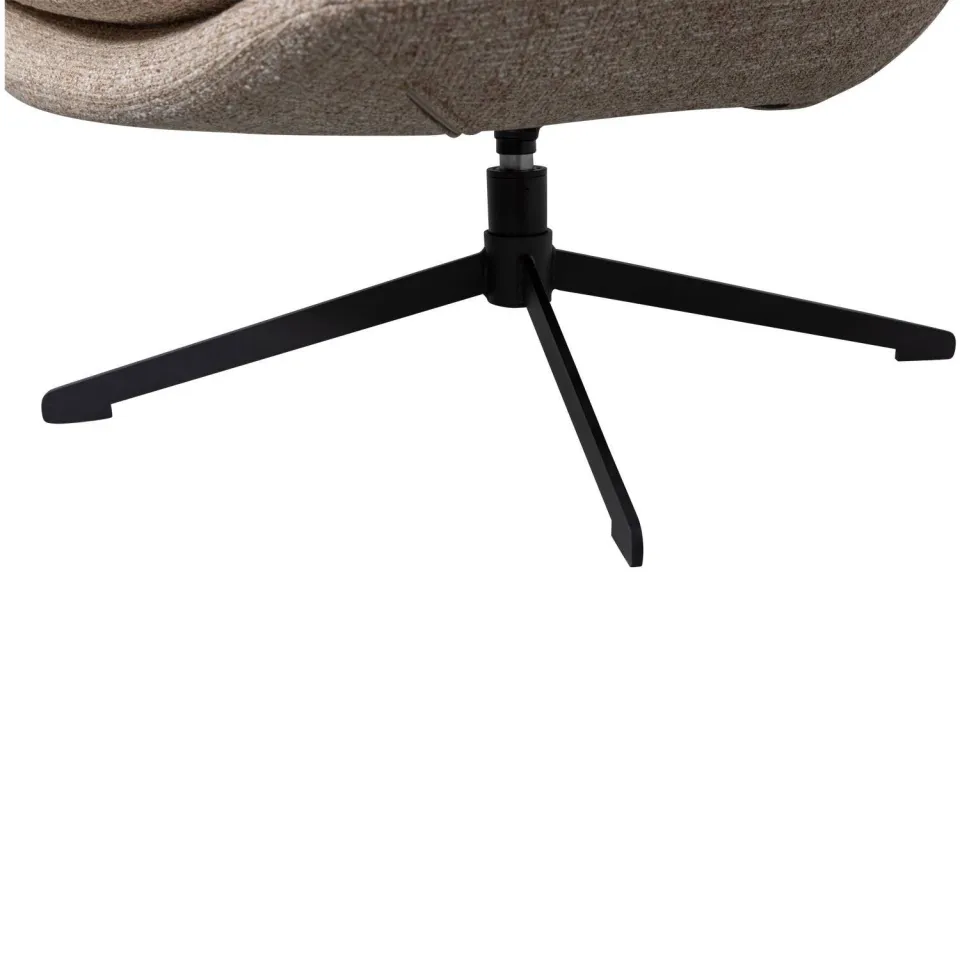 WOOOD Milaro Draaifauteuil - Polyester - Bruin Melange - 88x75x94, foto 6