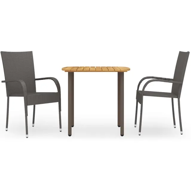 vidaXL 3-delige Tuinset poly rattan bruin, foto 2