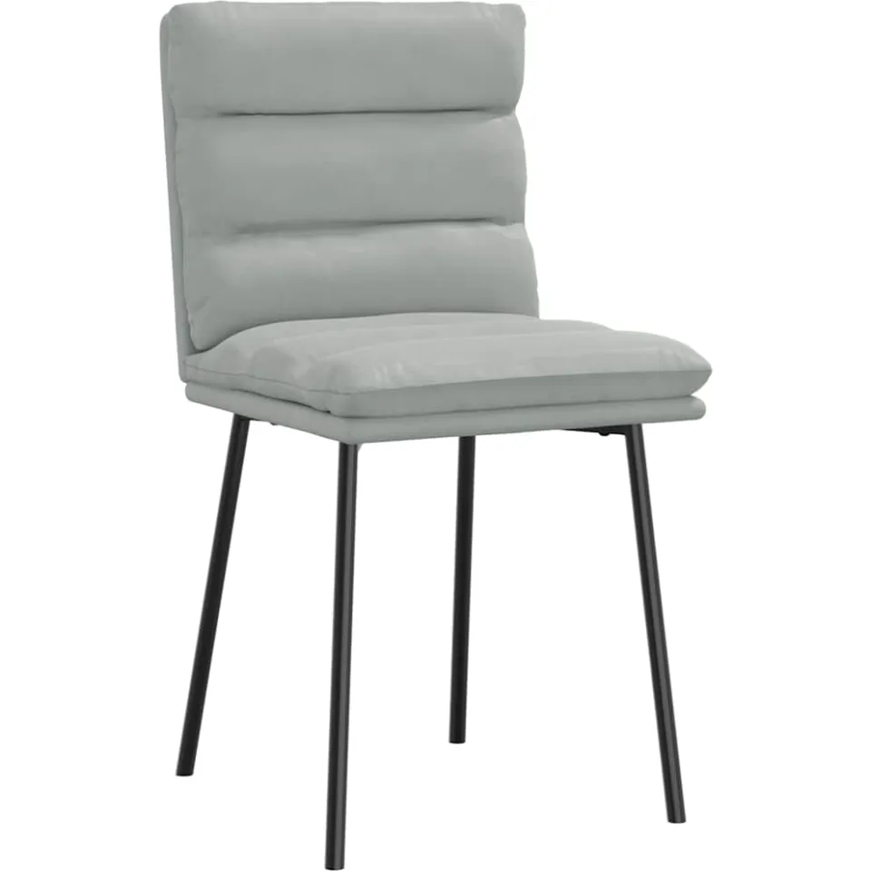 vidaXL Eetkamerstoelen 6 st fluweel lichtgrijs