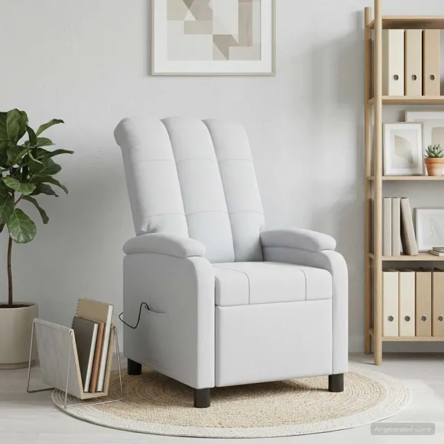 vidaXL Massage Recliner Wit Stof