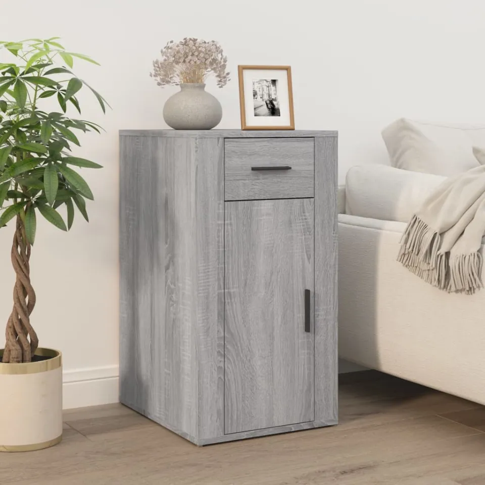 vidaXL Bureau met kast bewerkt hout grijs sonoma eikenkleurig, foto 4