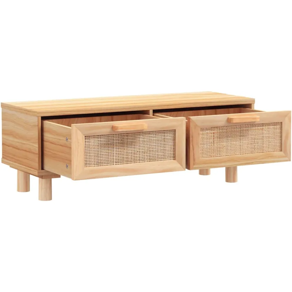 vidaXL Salontafel 80x40x30 cm bewerkt hout en grenenhout bruin