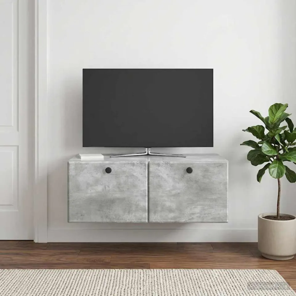 vidaXL Wandbeugel TV-kast 78,5 x 41 x 30 cm Betongrijs Bewerkt hout grijs, foto 4