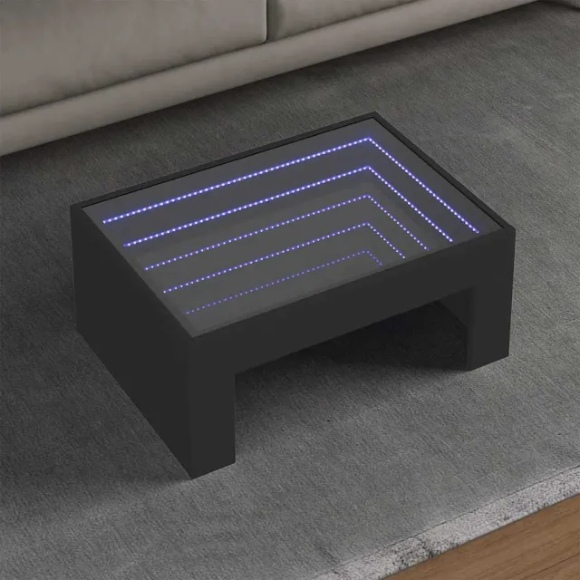 vidaXL Salontafel met Infinity LED 70x50x30 cm zwart, foto 2