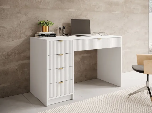 MEUBELLA Bureau Tavares - Wit - 120 cm