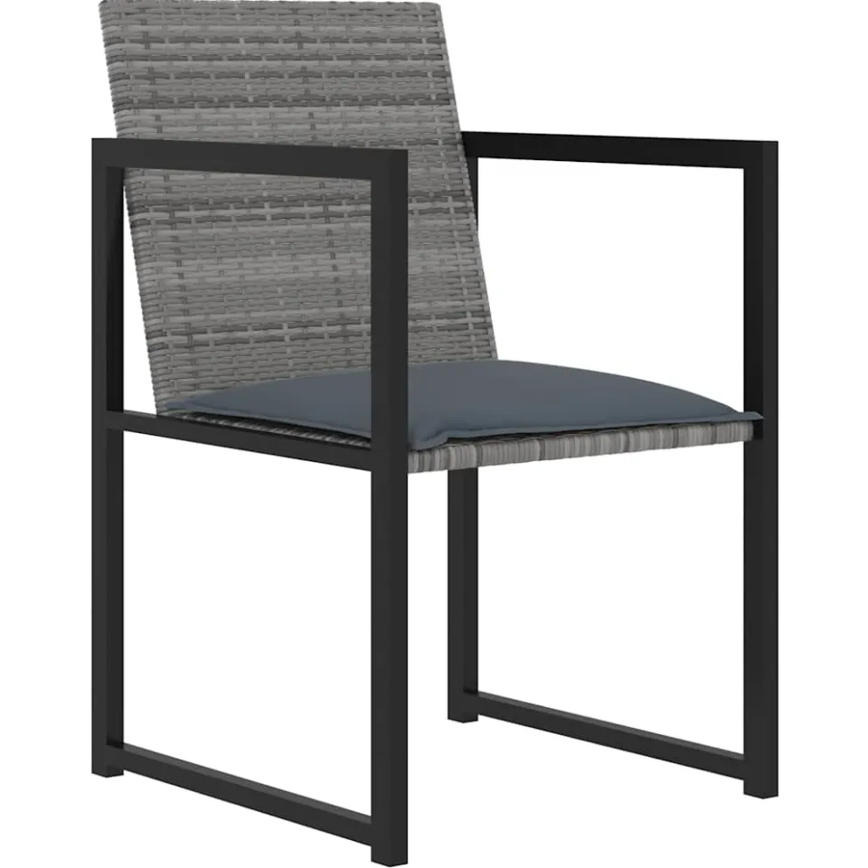 vidaXL 9-delige Tuinset met kussens poly rattan grijs, foto 3