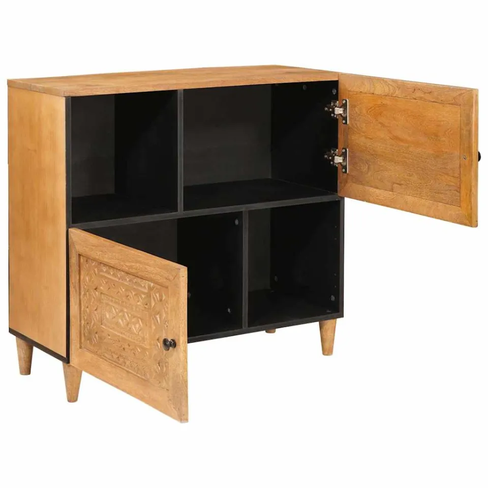 vidaXL Dressoir 80 x 33 x 75 cm Massief Mango Hout bruin, foto 2