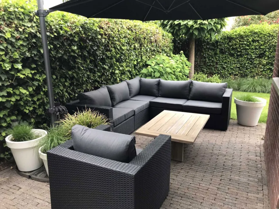 ROUGH Furniture ROUGH-L lounge tuintafel 120x80x42cm bruin, foto 2