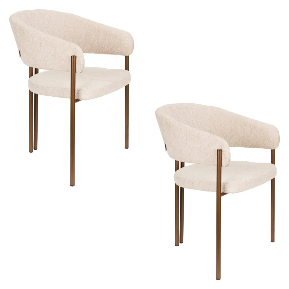 Dutchbone eetkamerstoel Naida beige, foto 4