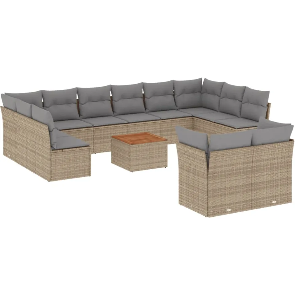 vidaXL Patio Sofa Set Mix Beige en Lichtgrijs, foto 3