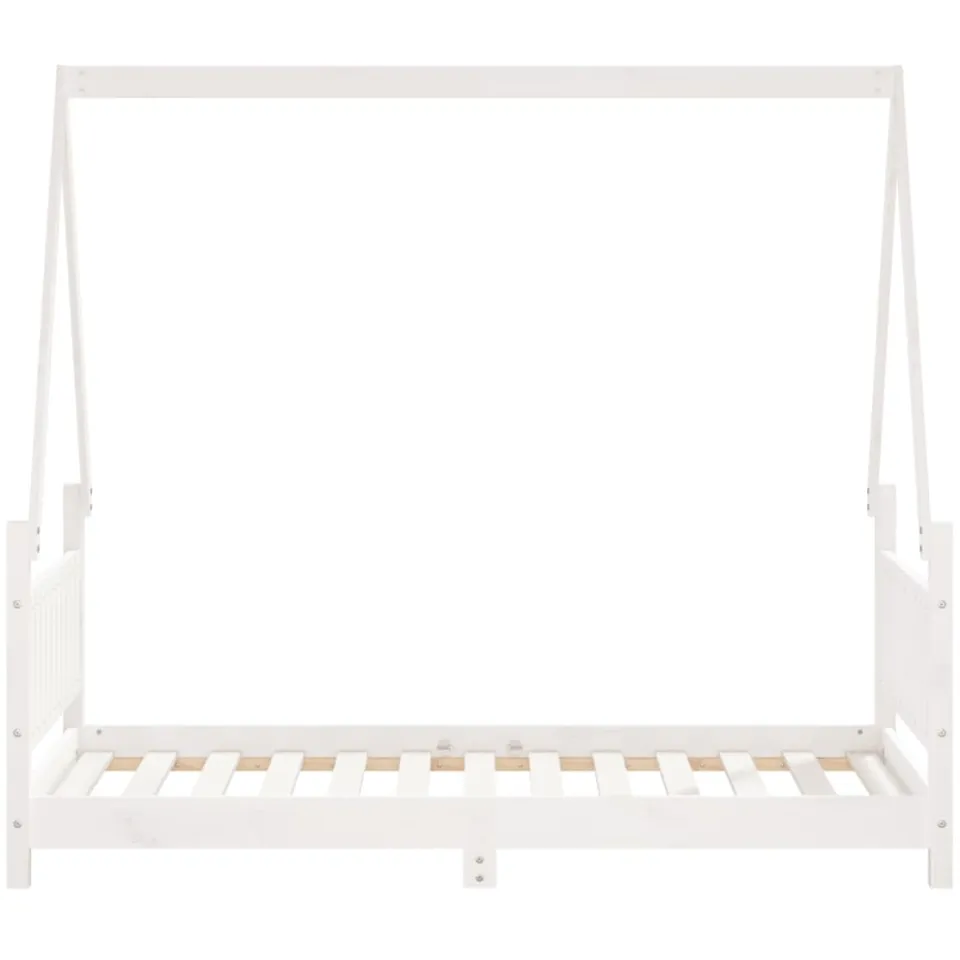 vidaXL Kinderbedframe 80x160 cm massief grenenhout wit, foto 4