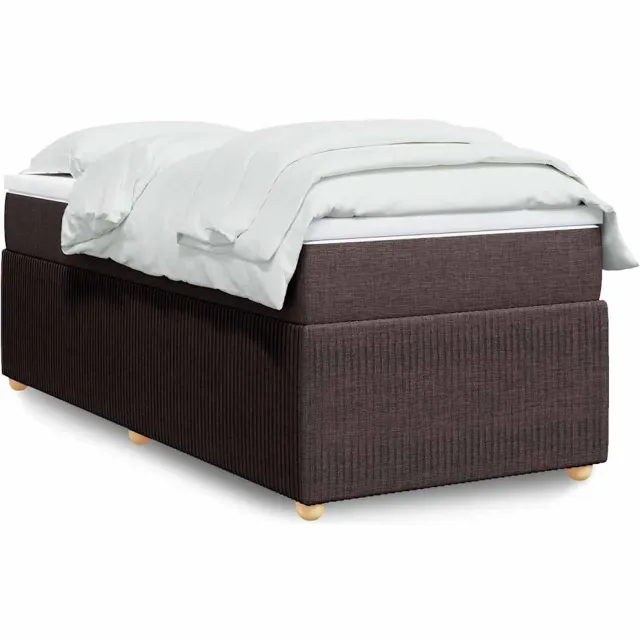 vidaXL Boxspring met matras stof donkerbruin 80x200 cm bruin
