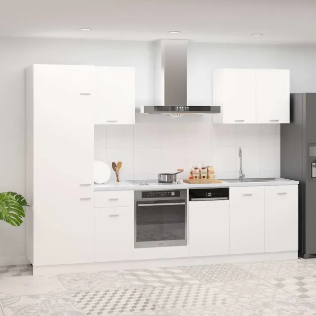 vidaXL 7-delige Keukenkastenset Lyon bewerkt hout wit