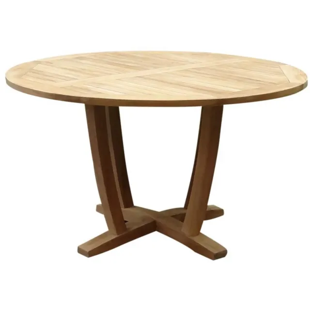 AVH Outdoor Collectie Legand dining tuintafel 140 cm rond teak Bruin / Terre