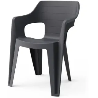Keter Tuinstoel Bilbao Stapelbaar Zwart 57x57x79cm