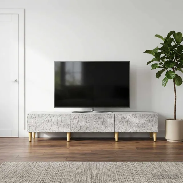 vidaXL TV-kast 147 x 34,5 x 30 cm Betongrijs Bewerkt hout