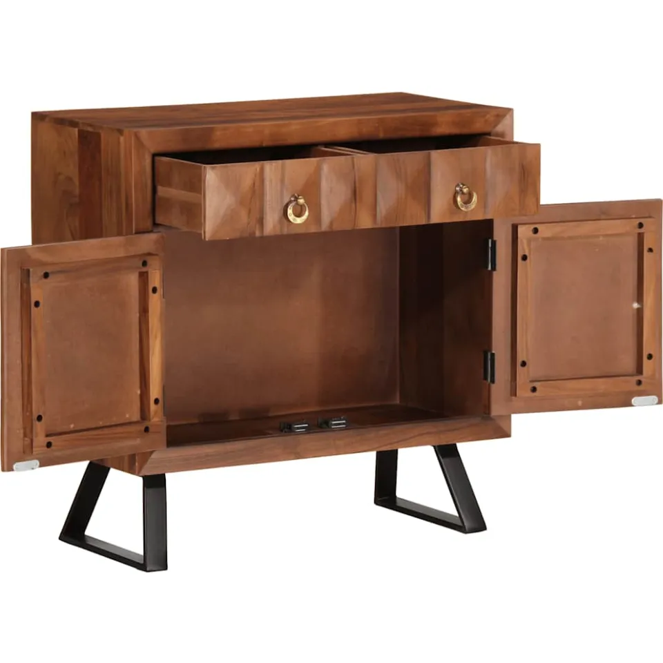 vidaXL Ladekast 70x35x70 cm massief acaciahout honingbruin bruin, foto 2