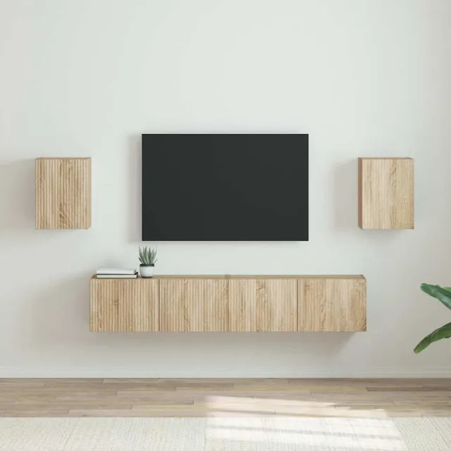 vidaXL TV Wandkast 2 st Sonoma Bewerkt hout Bruin