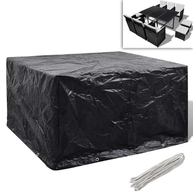 vidaXL Tuinmeubelhoes met 8 oogjes 172x113x73 cm Zwart