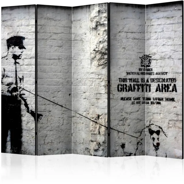 karo-art Vouwscherm / Kamerscherm - Banksy - Graffiti Area II verschillend