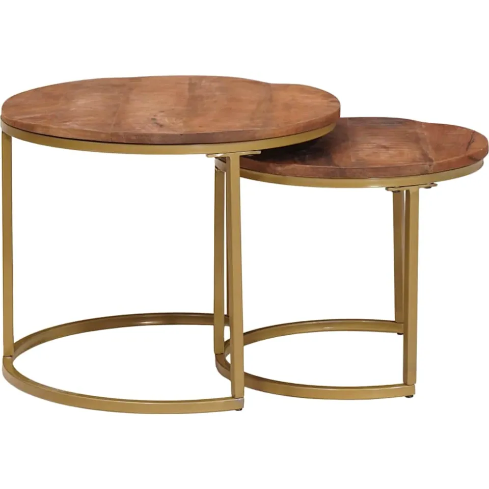 vidaXL Nest Koffietafels 2 st Honingbruin 50 x 50 x 40 cm
