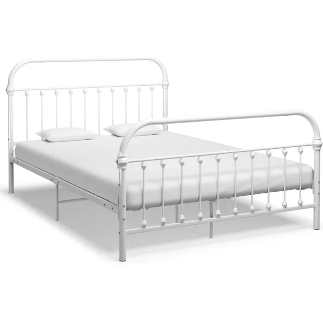 vidaXL Bedframe metaal wit 140x200 cm