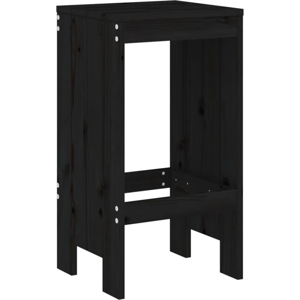 vidaXL 5-delige Barset massief grenenhout zwart, foto 4