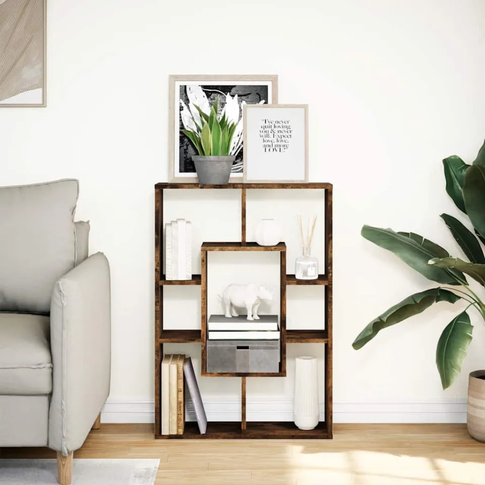 vidaXL Boekenkast 63x20x90 cm bewerkt hout gerookt eikenkleurig, foto 2