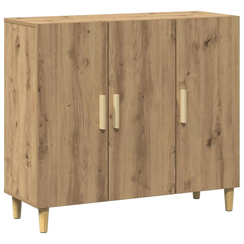 vidaXL Dressoir 90x34x80 cm bewerkt hout artisanaal eikenkleur, foto 3