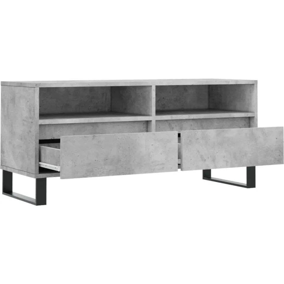 vidaXL Tv-meubel 100x34,5x44,5 cm bewerkt hout betongrijs grijs, foto 4