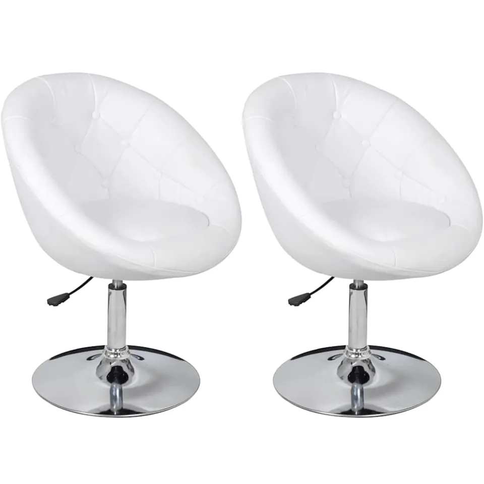 vidaXL Barstoelen 2 st kunstleer wit, foto 4