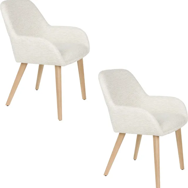 Housecraft Living Loua Eetkamerstoelen Off-White - Set van 2 Off White