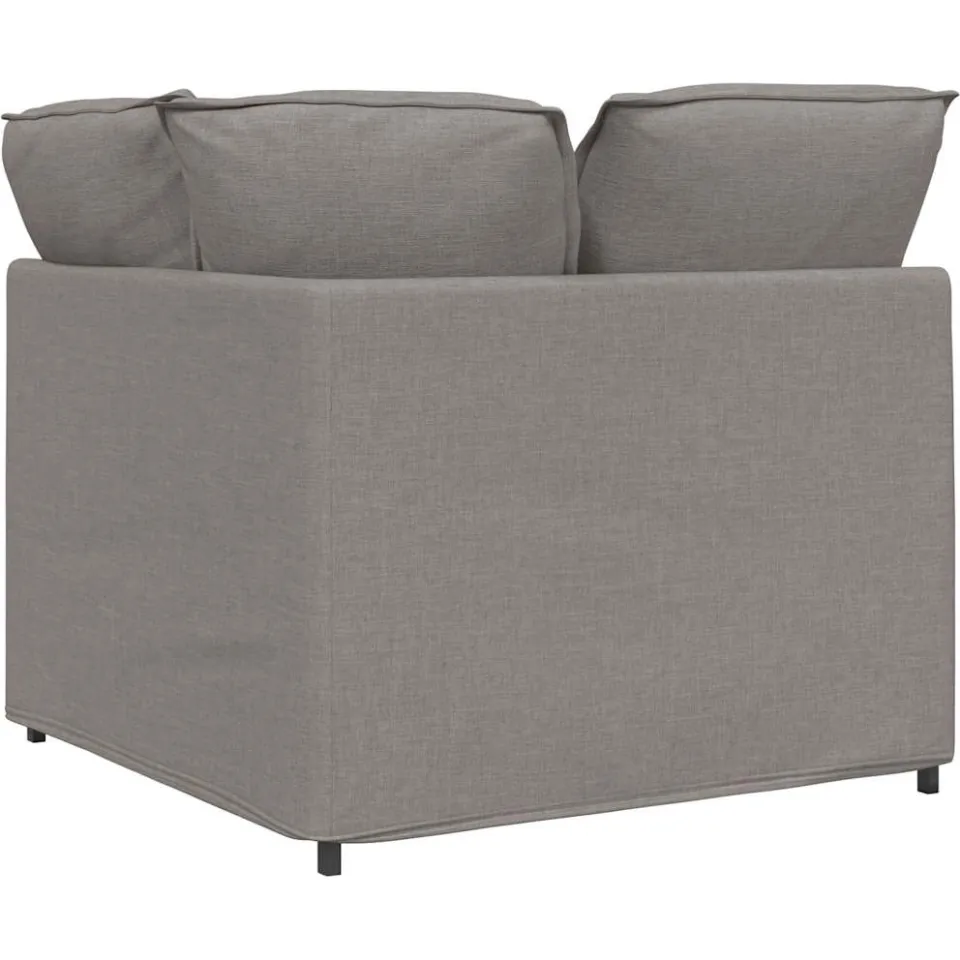 vidaXL Modulaire bank hoekmodule met kussens 100 cm taupe, foto 4