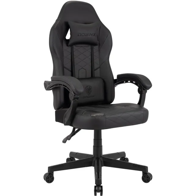 CLP Collins Gaming Bureaustoel - Ergonomische Racing Stoel met Massagefunctie - Verstelbare Rugleuning - 150 kg - Kunstleer - zwart
