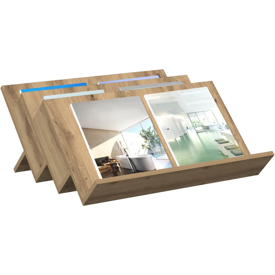 vidaXL Tijdschrift Rek Artisan Eiken 65 x 53 x 28,5 cm Bewerkt hout Bruin