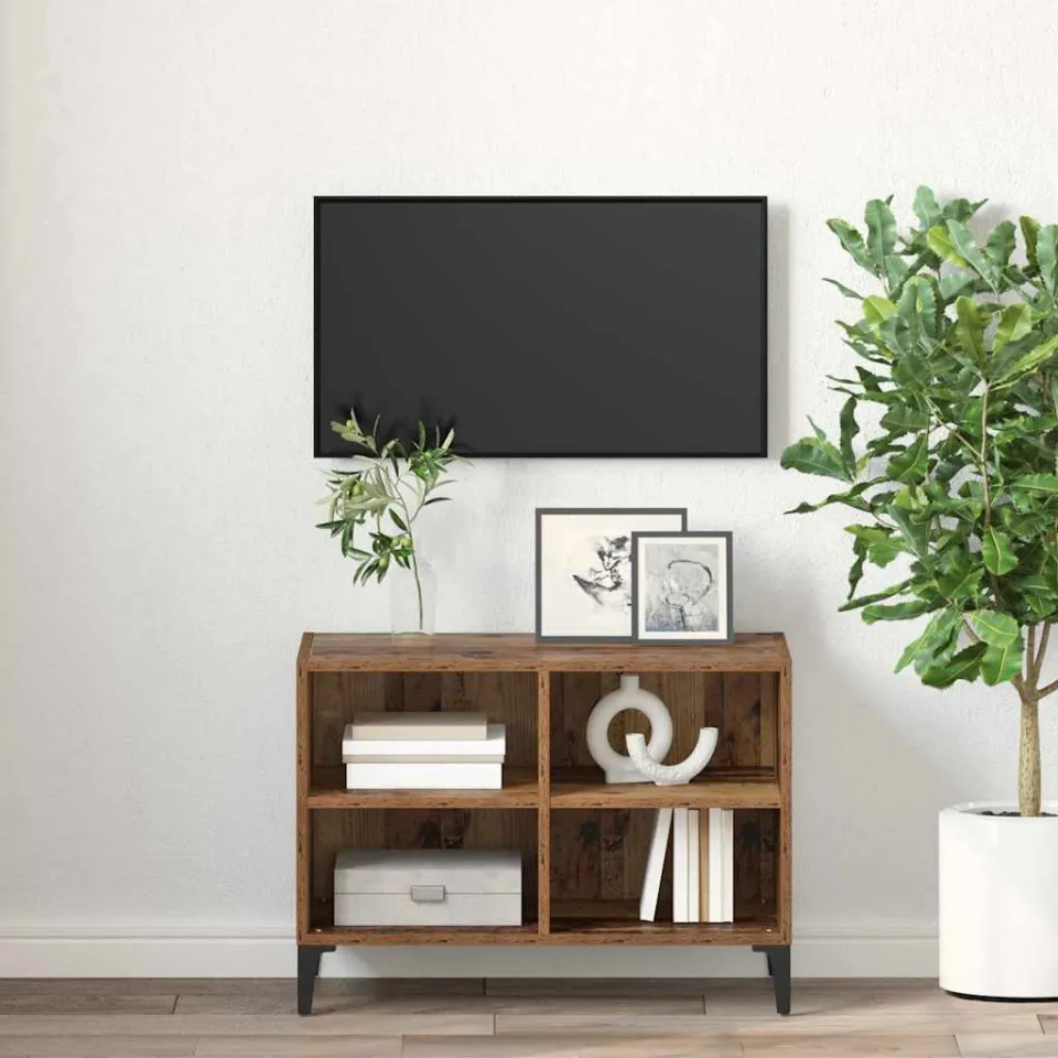 vidaXL Tv-meubelset Wandgemonteerd Bruin Geconstrueerd hout, foto 4