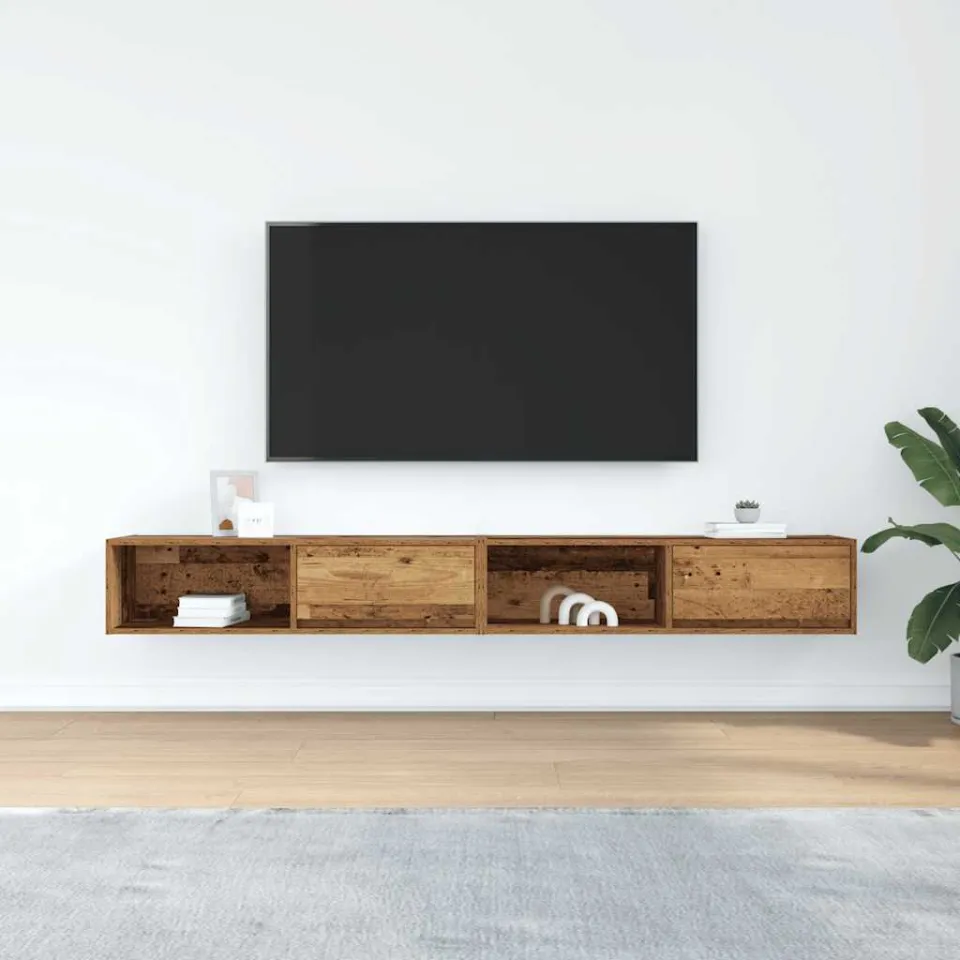vidaXL Tv-meubels 2 st 100x31x25,5 cm bewerkt hout oud houtkleurig bruin, foto 3