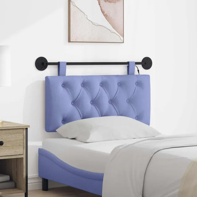 vidaXL Hangend hoofdbord Jeans Blauw Stof
