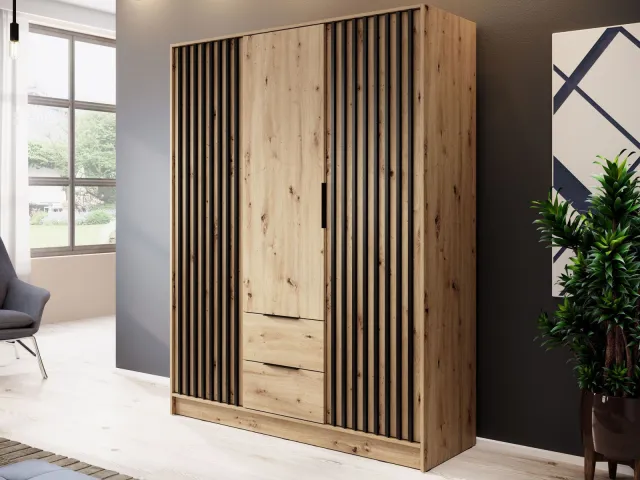 Mobistoxx Kledingkast MELINDA 3 deuren 2 lades artisan eik