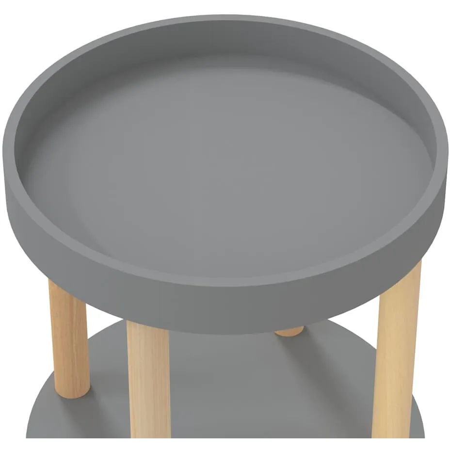 vidaXL Trolley 38x38x82cm bewerkt hout en massief grenenhout grijs, foto 4