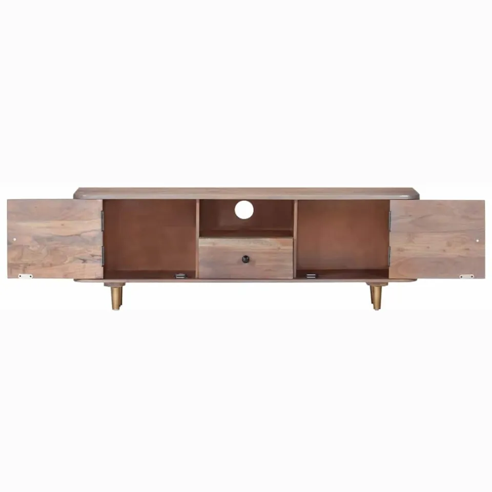 vidaXL Tv-meubel 118x30x40 cm massief acaciahout bruin, foto 4