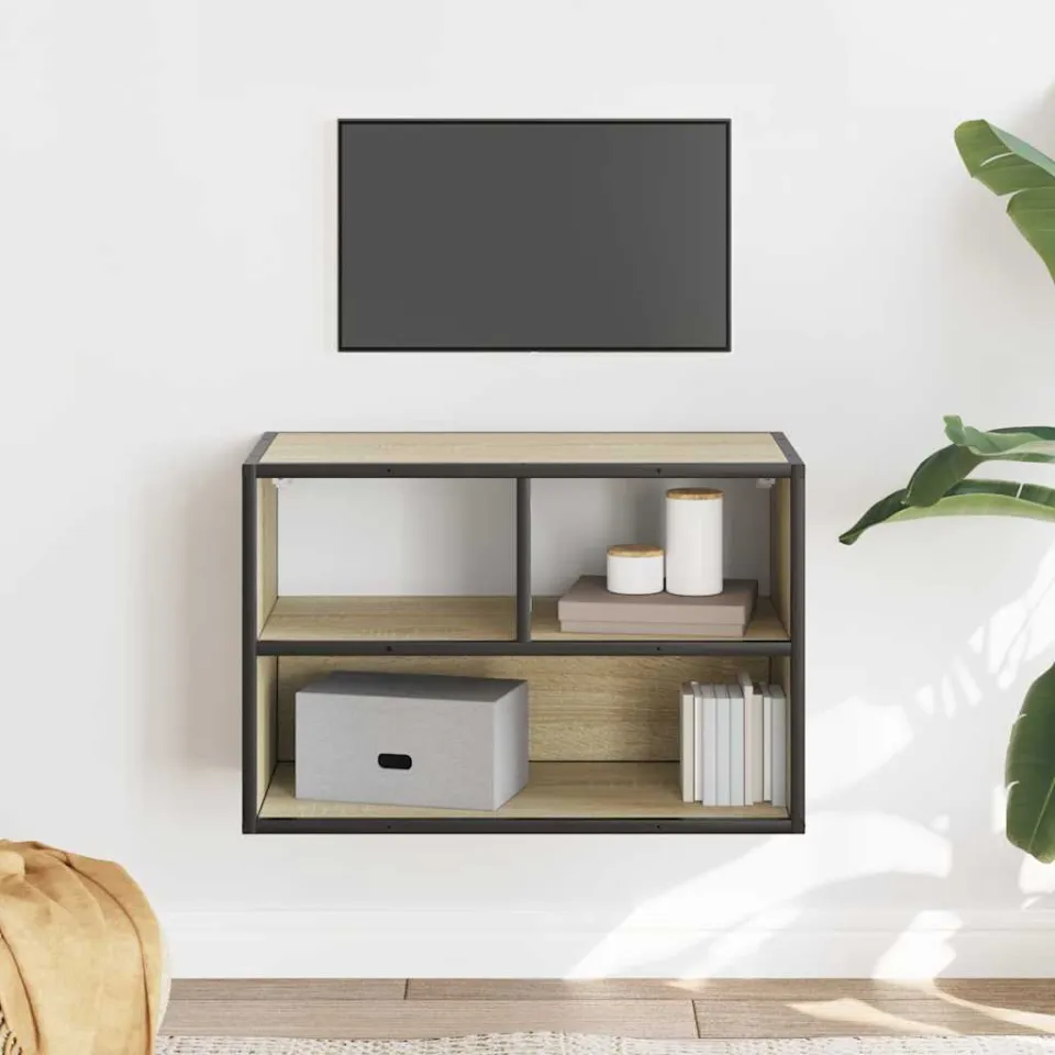 vidaXL Tv-meubel 60x31x39,5 cm bewerkt hout metaal sonoma eikenkleurig, foto 2